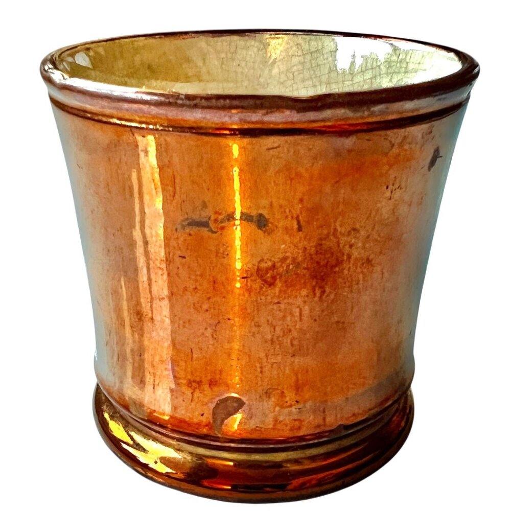 Vintage copper Glazed Cup with porcelain Interior - Picture 5 of 10
